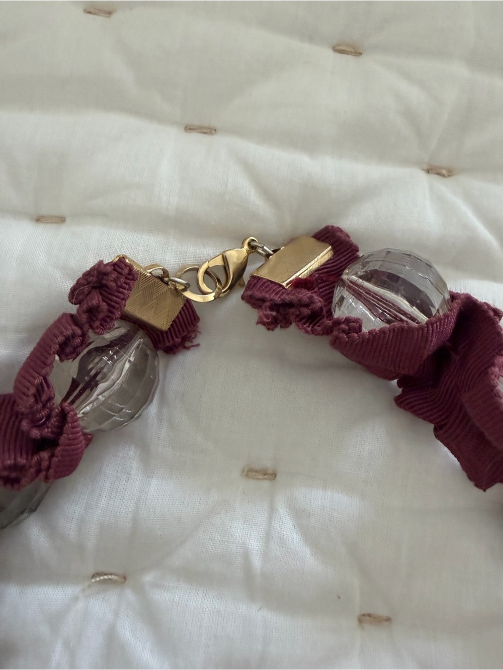 Rare Anthropologie vintage necklace glass beads interwoven with ribbon - Picture 4 of 7
